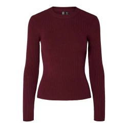 блуза,дамски,пуловери,дамски,плетени,дрехи,pieces,mira,new,o,neck,knit,sweater,red,(tawny,port)