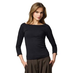 тениска,мъжки,тениски,дамски,тениски,pieces,phoebe,boatneck,long,sleeve,t,shirt,blue,(black)