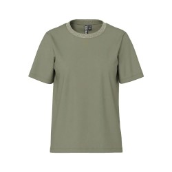 тениска,мъжки,тениски,дамски,тениски,pieces,ria,lurex,short,sleeve,t,shirt,beige,green,(deep,lichen,green,lurex,rib)