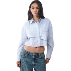 риза,с,дълъг,ръкав,дамски,ризи,мъжки,ризи,balmohk,popelin,cropped,long,sleeve,shirt,blue,(airy,blue)