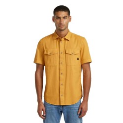 Риза с къс ръкав G-Star Marine short sleeve shirt - Yellow (Saffron Gd) риза,с,къс,ръкав,дамски,ризи,мъжки,ризи,g,star,marine,short,sleeve,shirt,yellow,(saffron,gd)