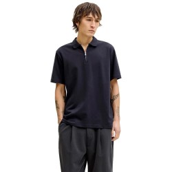 Jack & jones Blaethan Zip short sleeve polo - Blue (Night Sky) дамски,блузи,с,яка,мъжки,блузи,с,яка,jack,&,jones,blaethan,zip,short,sleeve,polo,blue,(night,sky)