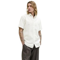 Риза с къс ръкав Jack & jones Blasummer Linen Print short sleeve shirt - White (Bright White / Slimfit) риза,с,къс,ръкав,дамски,ризи,мъжки,ризи,jack,&,jones,blasummer,linen,print,short,sleeve,shirt,white,(bright,white,slimfit)