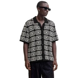 Блуза Jack & jones Colin Knit short sleeve sweater - Black (Black / Sea Salt) блуза,мъжки,пуловери,дамски,пуловери,jack,&,jones,colin,knit,short,sleeve,sweater,black,(black,sea,salt)