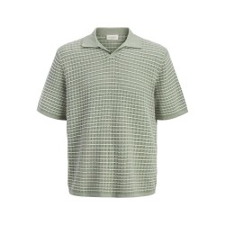 Jack & jones Nantucket Knit Split Neck short sleeve polo - Green (Seagrass / Sea Salt) дамски,блузи,с,яка,мъжки,блузи,с,яка,jack,&,jones,nantucket,knit,split,neck,short,sleeve,polo,green,(seagrass,sea,salt)