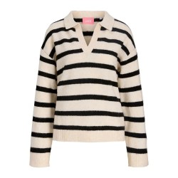 Блуза Jack & jones Pia Diverse Knit JJXX sweater - White (Vanilla Ice / Black) блуза,дамски,пуловери,дамски,плетени,дрехи,jack,&,jones,pia,diverse,knit,jjxx,sweater,white,(vanilla,ice,black)