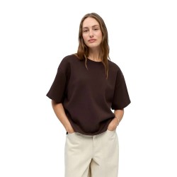 Тениска Object Objandrea Regular 2/4 short sleeve T-shirt - Brown (Seal Brown) тениска,мъжки,тениски,дамски,тениски,object,objandrea,regular,2,4,short,sleeve,t,shirt,brown,(seal,brown)