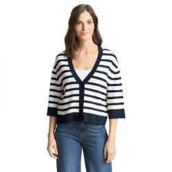 Жилетка Tom tailor 1050539 cardigan - White (White Sky Blue Knit Stripe) жилетка,мъжки,пуловери,дамски,пуловери,tom,tailor,1050539,cardigan,white,(white,sky,blue,knit,stripe)