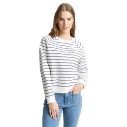 Блуза Tom tailor 1050823 sweatshirt - White (Off White Navy Stripe) блуза,дамски,блузи,tom,tailor,1050823,sweatshirt,white,(off,white,navy,stripe)