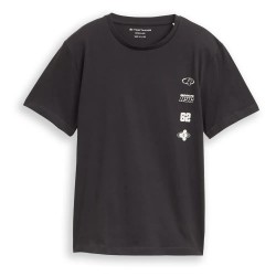 Тениска Tom tailor 1050893 T-shirt - Black / Grey (Coal Grey) тениска,мъжки,тениски,дамски,тениски,tom,tailor,1050893,t,shirt,black,grey,(coal,grey)
