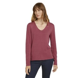 блуза,дамски,пуловери,дамски,плетени,дрехи,tom,tailor,front,logo,coin,v,neck,sweater,pink,(cozy,pink)