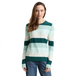 блуза,дамски,пуловери,дамски,плетени,дрехи,tom,tailor,knit,structured,striped,sweater,green,(green,mint,white,stripe)