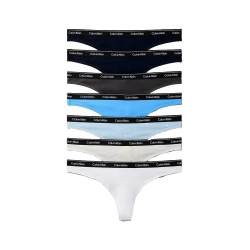 Calvin klein LV00QD5319 thong 7 units - Multicolor (Shoreline / Shoreline / Singstars Breezy Blue / Snow White Heather /) дамско,бельо,дамски,бикини,и,танкини,calvin,klein,lv00qd5319,thong,7,units,multicolor,(shoreline,shoreline,singstars,breezy,blue,snow,white,heather,)