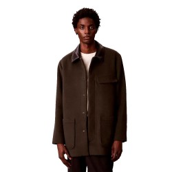 палто,мъжки,якета,calvin,klein,melton,coat,brown,(peat)