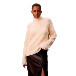 блуза,дамски,пуловери,дамски,плетени,дрехи,calvin,klein,jeans,lv044d361g,high,neck,sweater,beige,(tofu)