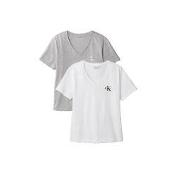 тениска,мъжки,тениски,дамски,тениски,calvin,klein,jeans,lv047c906g,short,sleeve,v,neck,t,shirt,2,units,white,grey,(heroic,grey,heather)