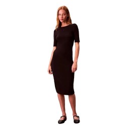 дънки,дамски,поли,и,рокли,calvin,klein,jeans,lv047d217g,short,sleeve,midi,dress,black,(black)