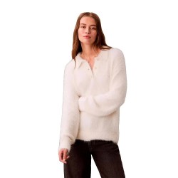 дънки,дамски,блузи,с,яка,мъжки,блузи,с,яка,calvin,klein,jeans,soft,relaxed,fit,long,sleeve,polo,white,(tofu)