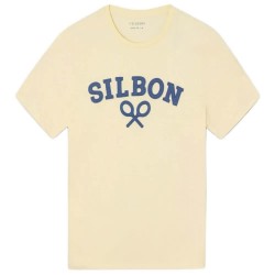 тениска,мъжки,тениски,дамски,тениски,silbon,1010404234,medium,racket,logo,short,sleeve,t,shirt,beige,(yellow)
