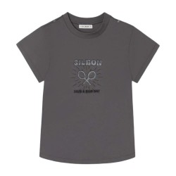 Тениска Silbon 2040412190 Roll Out Have A Nice Day T-shirt - Grey (Black) тениска,мъжки,тениски,дамски,тениски,silbon,2040412190,roll,out,have,a,nice,day,t,shirt,grey,(black)