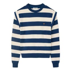 Блуза Silbon 2041102153 Striped Shoulder Pads sweatshirt - Blue (Blue) блуза,дамски,блузи,silbon,2041102153,striped,shoulder,pads,sweatshirt,blue,(blue)