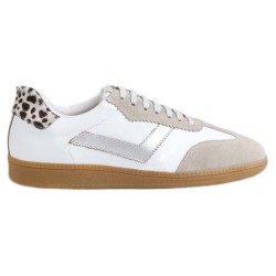 Маратонки Silbon 2051701221 Leather Animal Print trainers - White (White) маратонки,мъжки,маратонки,дамски,маратонки,silbon,2051701221,leather,animal,print,trainers,white,(white)