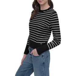 тениска,мъжки,тениски,дамски,тениски,dkny,dw7000040,long,sleeve,t,shirt,black,(black,ivory)