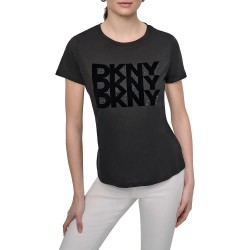 Тениска DKNY Flocking Rhines short sleeve T-shirt - Grey (Black / Gunmetal) тениска,мъжки,тениски,дамски,тениски,dkny,flocking,rhines,short,sleeve,t,shirt,grey,(black,gunmetal)