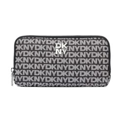 портфейли,и,портмонета,dkny,jenny,zip,around,woman,wallet,grey,(black,logo,black)