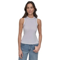 Тениска DKNY Rhinestone AT Neck short sleeve T-shirt - White (White) тениска,мъжки,тениски,дамски,тениски,dkny,rhinestone,at,neck,short,sleeve,t,shirt,white,(white)