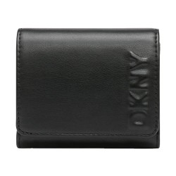 DKNY Tinsley Tri-Fold woman wallet - Black (Black / Silver) портфейли,и,портмонета,dkny,tinsley,tri,fold,woman,wallet,black,(black,silver)