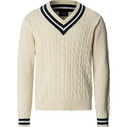 блуза,мъжки,пуловери,дамски,пуловери,hackett,cricket,v,neck,sweater,white,(off,white)