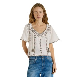 Pepe jeans Darlina short sleeve blouse - White (Antique White) дамски,блузи,pepe,jeans,darlina,short,sleeve,blouse,white,(antique,white)