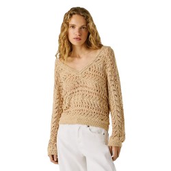 Блуза Pepe jeans Kiana v neck sweater - Beige (Base Beige) блуза,мъжки,пуловери,дамски,пуловери,pepe,jeans,kiana,v,neck,sweater,beige,(base,beige)