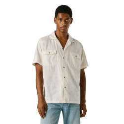 риза,с,къс,ръкав,дамски,ризи,мъжки,ризи,pepe,jeans,paulo,short,sleeve,shirt,beige,(ivory,white)