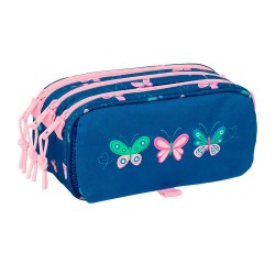Safta Blackfit8 Mariposas 21.5x10x8 cm Triple pencil case - Blue (Multicolor) канцеларски,принадлежности,safta,blackfit8,mariposas,21.5x10x8,cm,triple,pencil,case,blue,(multicolor)