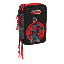 канцеларски,принадлежности,safta,miles,morales,12.5x19.5x5.5,cm,triple,pencil,case,black,(multicolor)