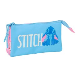 канцеларски,принадлежности,safta,stitch,bright,22x12x3,cm,triple,pencil,case,blue,(multicolor)