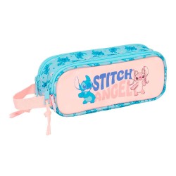 канцеларски,принадлежности,safta,stitch,ohana,21x8x6,cm,double,pencil,case,blue,pink,(multicolor)