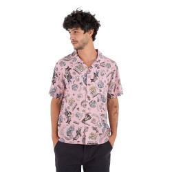 Риза с къс ръкав Hurley Etam short sleeve shirt - Pink (Beach Clay) риза,с,къс,ръкав,дамски,ризи,мъжки,ризи,hurley,etam,short,sleeve,shirt,pink,(beach,clay)