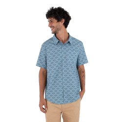 Риза с къс ръкав Hurley Printing Press Arbore short sleeve shirt - Blue (Destroyer) риза,с,къс,ръкав,дамски,ризи,мъжки,ризи,hurley,printing,press,arbore,short,sleeve,shirt,blue,(destroyer)