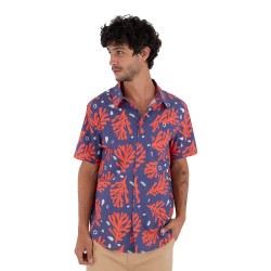 риза,с,къс,ръкав,дамски,ризи,мъжки,ризи,hurley,printing,press,coral,short,sleeve,shirt,blue,(destroyer)