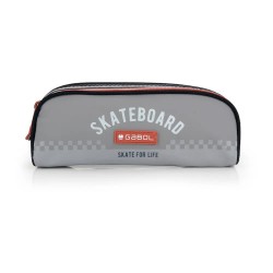 Gabol Trick-Double Pocket pencil case - Grey (Gris) ученически,принадлежности,gabol,trick,double,pocket,pencil,case,grey,(gris)