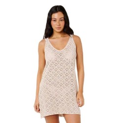 Рокля Rip curl Half Moon Bay Crochet dress - Beige (Sand) рокля,дамски,поли,и,рокли,rip,curl,half,moon,bay,crochet,dress,beige,(sand)