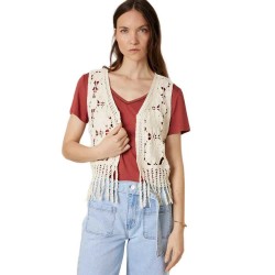 Елек Deeluxe Jonida knitted vest - White (Ivory) елек,мъжки,пуловери,дамски,пуловери,deeluxe,jonida,knitted,vest,white,(ivory)
