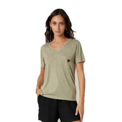 Тениска Deeluxe Kellie short sleeve v neck T-shirt - Green (Light Khaki Mel) тениска,мъжки,тениски,дамски,тениски,deeluxe,kellie,short,sleeve,v,neck,t,shirt,green,(light,khaki,mel)