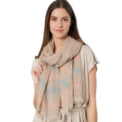 Шал Deeluxe Melodia scarf - Beige (Taupe) шал,ръкавици,шапки,и,шалове,deeluxe,melodia,scarf,beige,(taupe)