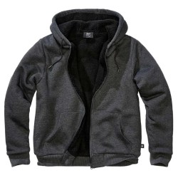 блуза,мъжки,пуловери,brandit,teddylining,full,zip,sweatshirt,black,(black,melange)