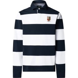 Hackett HM5700016 long sleeve polo - White / Blue (Optic White) дамски,блузи,с,яка,мъжки,блузи,с,яка,hackett,hm5700016,long,sleeve,polo,white,blue,(optic,white)