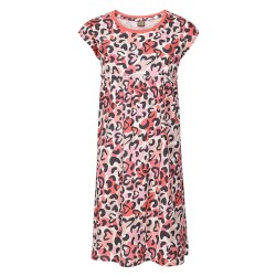 рокля,дамски,поли,и,рокли,nax,lofo,short,sleeve,dress,multicolor,pink,(georgia,peach)